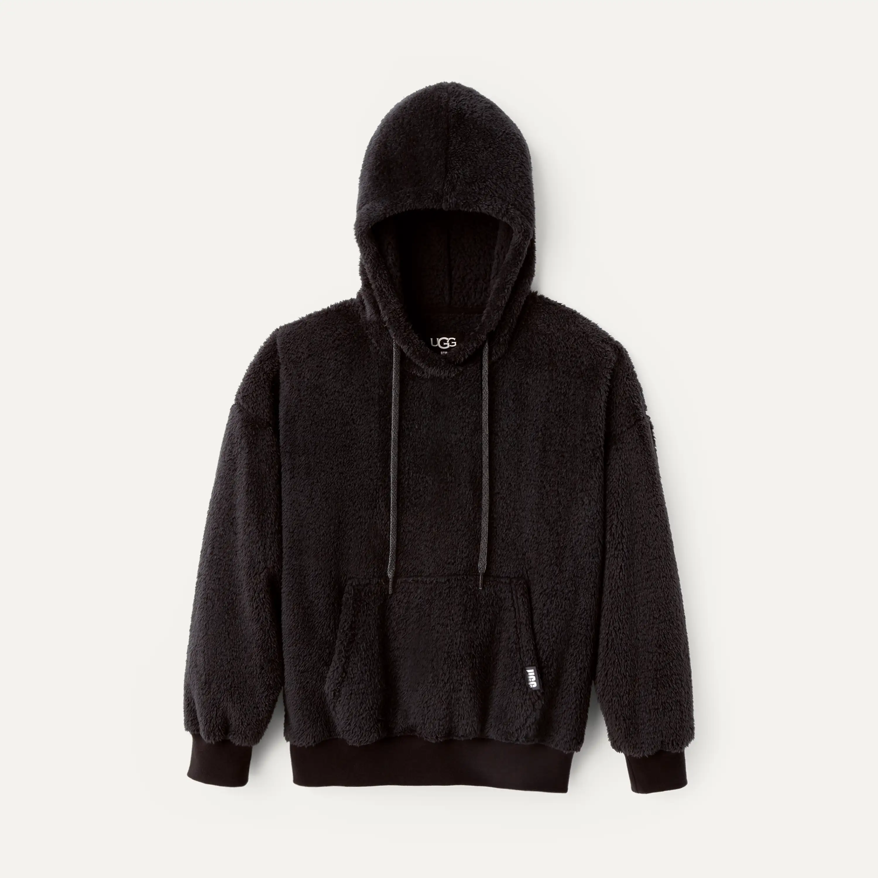 UGG  Rey Fuzzy Logo Hoodie ブラック UGG Women's Rey Fuzzy Logo Hoodie Sweatshirt, Black, M at